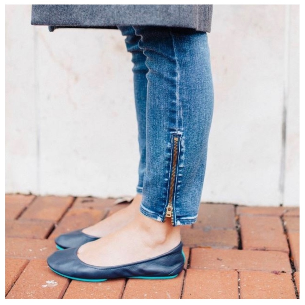 Tieks California Navy Blue and teal Flats - Picture 9 of 14